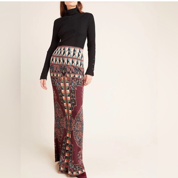 Anthropologie Dresses & Skirts - Farm Rio for Anthropologie Maxi Skirt XS S Boho Geometric Tribal Print